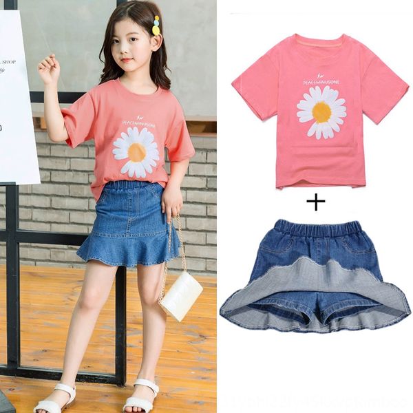 g3dlw children's clothing 2020 summer new children's suit clothing girls fashion medium and large children daisy flower short slee, Blue
g3dlw children's clothing 2020 summer new children's suit clothing girls fashion medium and large children daisy flower short slee, Blue