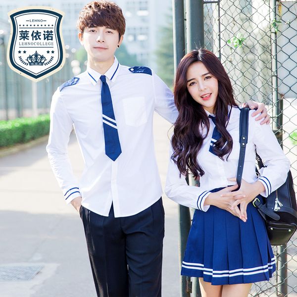 lehno college student uniforms uniforme japones new arrival navy sailor suit long sleeved shirt + skirt + tie 3pcs set, White
lehno college student uniforms uniforme japones new arrival navy sailor suit long sleeved shirt + skirt + tie 3pcs set, White