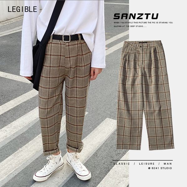 разборчиво клетчатые брюки мужчины ins 2020 mens сыпучие streetwear мужской корейский ретро бегуны повседневные прямые брюки мужчины, Black
разборчиво клетчатые брюки мужчины ins 2020 mens сыпучие streetwear мужской корейский ретро бегуны повседневные прямые брюки мужчины, Black