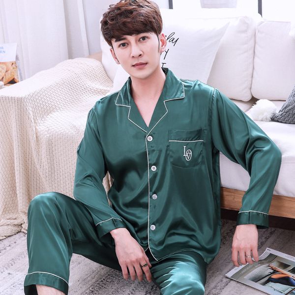 new men satin pajamas sets long sleeve 2pcs sleepwear silky shirt&pants male casual pyjamas suit loose sleep set home wear, Black;brown
new men satin pajamas sets long sleeve 2pcs sleepwear silky shirt&pants male casual pyjamas suit loose sleep set home wear, Black;brown