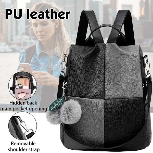 women backpack black pu leather fashion backpacks female feminine casual large capacity vintage shoulder bags anti theft backpa
women backpack black pu leather fashion backpacks female feminine casual large capacity vintage shoulder bags anti theft backpa