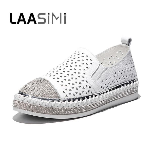 laasimi hollow out women espadrilles genuine leather female shoes woman summer casual loafers women's shoes crystal decorated, Black
laasimi hollow out women espadrilles genuine leather female shoes woman summer casual loafers women's shoes crystal decorated, Black