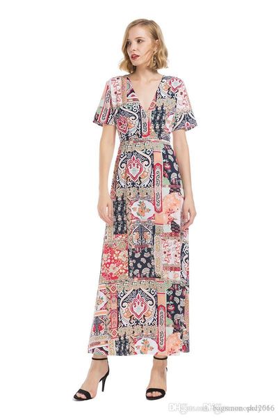 wholesale women dress summer fashion bohemian v-neck short sleeve totem print lady usually waist long skirt casual dresses size s-xl d2, Black;gray
wholesale women dress summer fashion bohemian v-neck short sleeve totem print lady usually waist long skirt casual dresses size s-xl d2, Black;gray