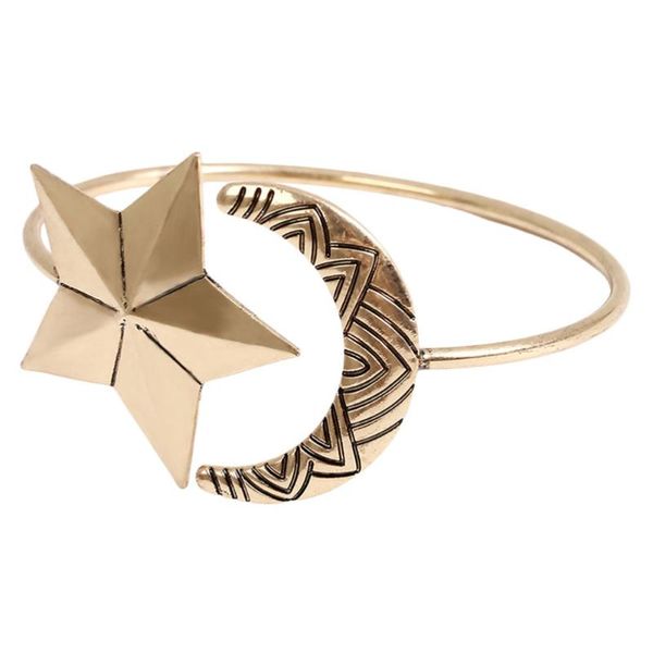 1pc simple delicate arm bracelet creative sculpting armlets adjustable arm jewelry retro star moon opening bangles for women, Black
1pc simple delicate arm bracelet creative sculpting armlets adjustable arm jewelry retro star moon opening bangles for women, Black
