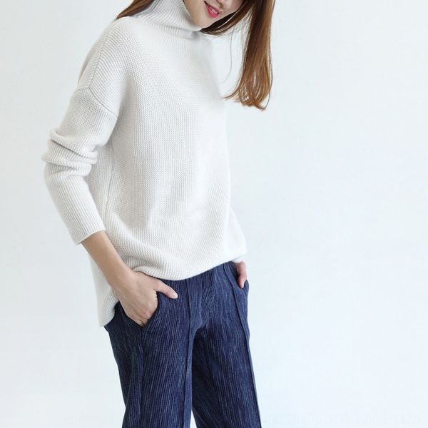women's straight and reverse needle turtleneck autumn and winter new loose pullover solid pullover sweater color sweater, White;black
women's straight and reverse needle turtleneck autumn and winter new loose pullover solid pullover sweater color sweater, White;black