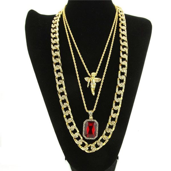mens hip hop necklace jewelry new ruby pendant necklace 3pcs/set fashion cuban link chain jewelry set, Silver
mens hip hop necklace jewelry new ruby pendant necklace 3pcs/set fashion cuban link chain jewelry set, Silver
