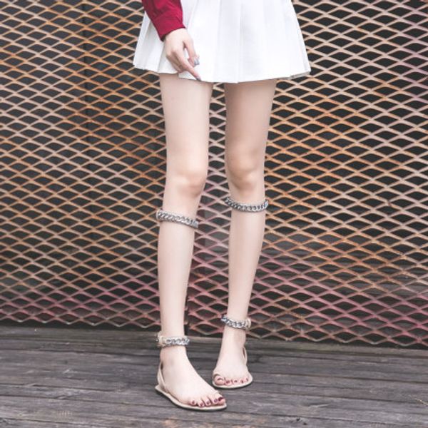 2020 new metal chain two wear toe straps vacation beach roman flat sandals women, Black
2020 new metal chain two wear toe straps vacation beach roman flat sandals women, Black