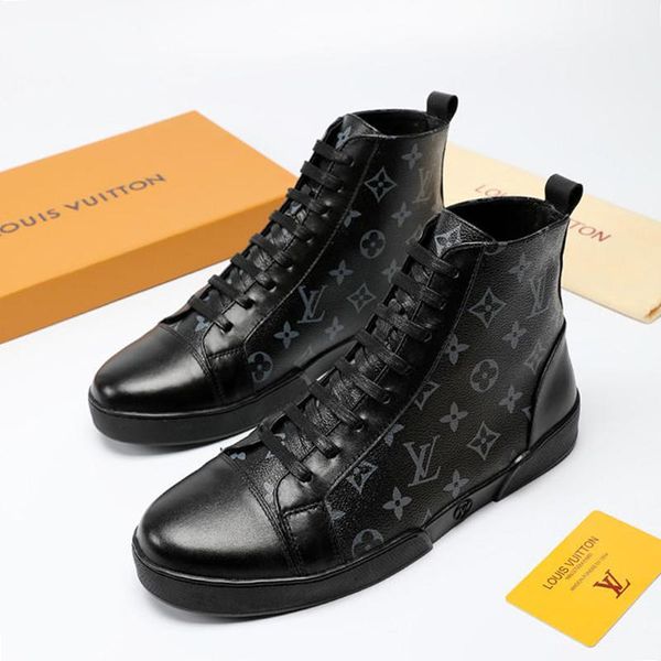 luxury mens shoes casual breathable fashion boots mens shoes chaussures pour hommes ankle boots men shoes casual bottes hommes luxury de, Black