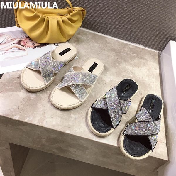 miulamiula brand design 2020 summer fashion bling rhinestone thick bottom trending flat slippers flip flops for women mules, Black
miulamiula brand design 2020 summer fashion bling rhinestone thick bottom trending flat slippers flip flops for women mules, Black