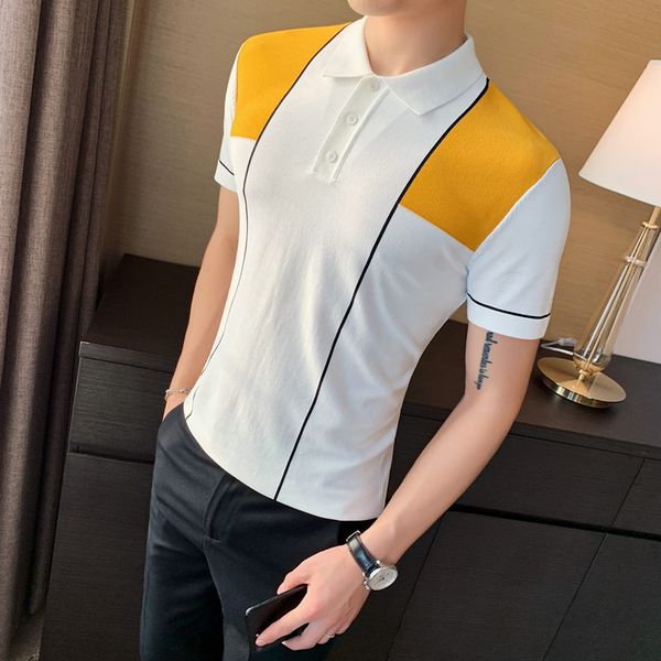 summer men shirt fashion 2020 short sleeve knitted shirt men patchwork color slim fit casual polos homme, White;black
summer men shirt fashion 2020 short sleeve knitted shirt men patchwork color slim fit casual polos homme, White;black