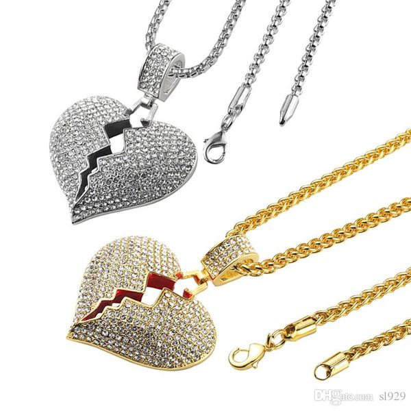 fashion new designer broken heart ice pendant necklace love charm crystal rhinestone gold and silver men and women hip hop jewelry
fashion new designer broken heart ice pendant necklace love charm crystal rhinestone gold and silver men and women hip hop jewelry