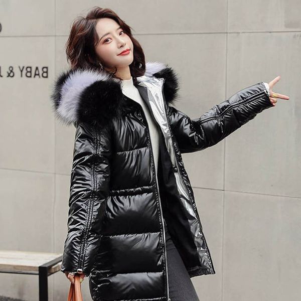 women's down & parkas ftlzz 2021 winter elegant women thick coat long solid jacket casual oversized hooded with fur collar warm outwear, Black
women's down & parkas ftlzz 2021 winter elegant women thick coat long solid jacket casual oversized hooded with fur collar warm outwear, Black
