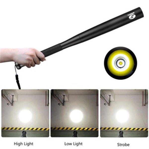 Factory Direct Self-defense Baseball Bat Glare 450 Lumens Led Flashlight T6 Led Outdoor Multifunctional Security Mace Torches