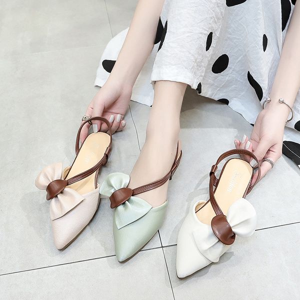 2020 summer new korean pointed slippers female baotou word belt fashion bowknot women's shoes two wear sandals women, Black
2020 summer new korean pointed slippers female baotou word belt fashion bowknot women's shoes two wear sandals women, Black