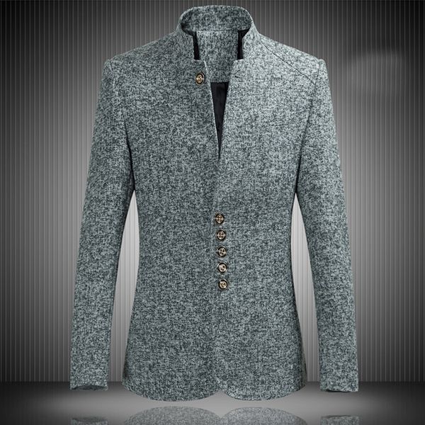 gray tweed tunic blazers for men with mandarin stand collar one piece winter man suit jacket male fashion clothes m-6xl, White;black
gray tweed tunic blazers for men with mandarin stand collar one piece winter man suit jacket male fashion clothes m-6xl, White;black