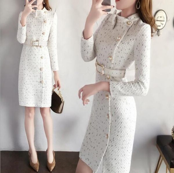 new arrival autumn and winter runway women elegant tweed dress bow collar long sleeve female fashion chic dresses vestidos, Black;gray
new arrival autumn and winter runway women elegant tweed dress bow collar long sleeve female fashion chic dresses vestidos, Black;gray