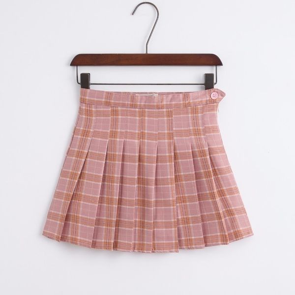 korean of the plaid new high waist short skirt college wind a word lattice skirt women, Black