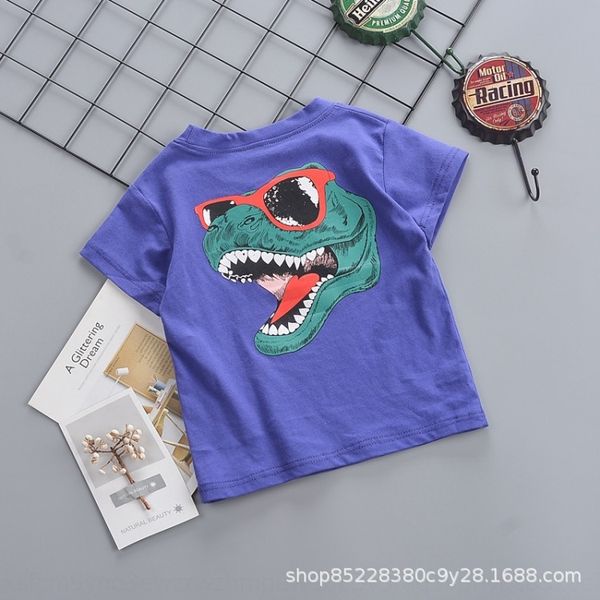 boy 2020 small and medium-sized children short-sleeved t-shirt cartoon printed back big dinosaur round collar t-shirt top, Blue
boy 2020 small and medium-sized children short-sleeved t-shirt cartoon printed back big dinosaur round collar t-shirt top, Blue