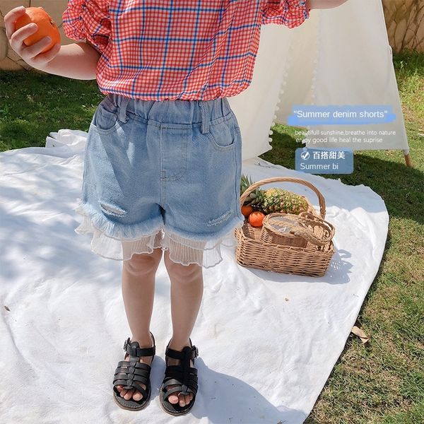 2020 new children's woolen loose pants children's horse korean style girls' lace denim wool loose shorts lace shorts shorts, Blue
2020 new children's woolen loose pants children's horse korean style girls' lace denim wool loose shorts lace shorts shorts, Blue