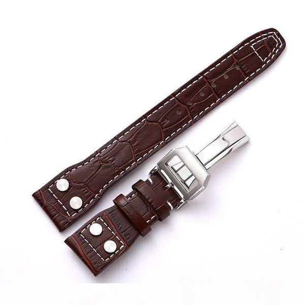 genuine soft calf leather watch band strap for iwc mark 17 series watch band 20 22mm belt bracelet with rivet t190705, Black;brown 
genuine soft calf leather watch band strap for iwc mark 17 series watch band 20 22mm belt bracelet with rivet t190705, Black;brown