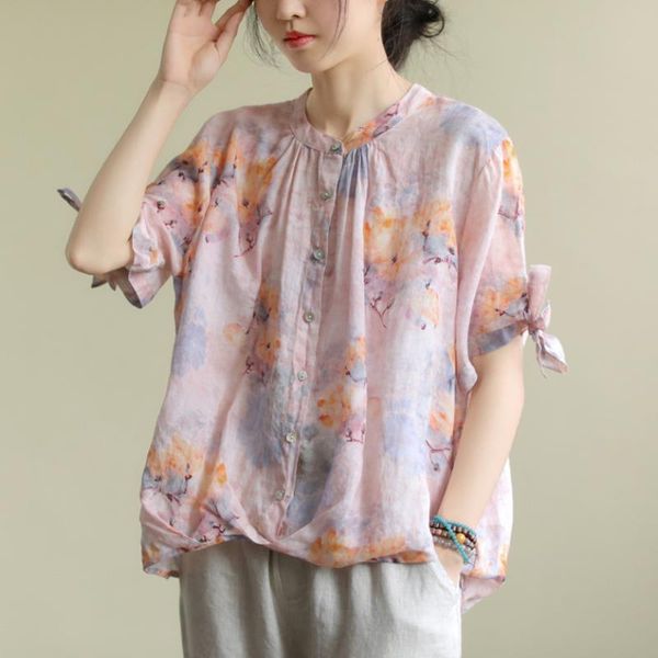 fairynatural vintage loose women summer casual button plus size stand short sleeve button print shirt and blouse 2020, White
fairynatural vintage loose women summer casual button plus size stand short sleeve button print shirt and blouse 2020, White