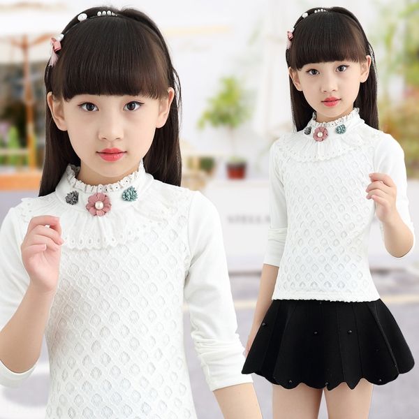 girls autumn base t- lace high collar children's t-shirt underpants lace underpants children's slim base shirt pure cotton fashion, Blue
girls autumn base t- lace high collar children's t-shirt underpants lace underpants children's slim base shirt pure cotton fashion, Blue