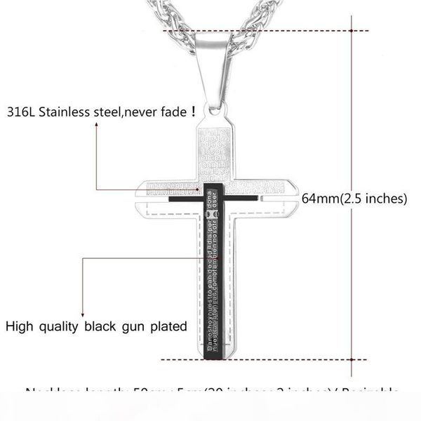 spanish bible verse two tone cross necklace pendant for women men 18k gold plated stainless steel christian cross jewelry, Silver
spanish bible verse two tone cross necklace pendant for women men 18k gold plated stainless steel christian cross jewelry, Silver