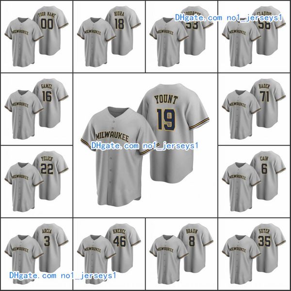 milwaukee brewers men #22 christian yelich 6 lorenzo cain 3 orlando arcia women youth custom gray replica road jersey, Black
milwaukee brewers men #22 christian yelich 6 lorenzo cain 3 orlando arcia women youth custom gray replica road jersey, Black