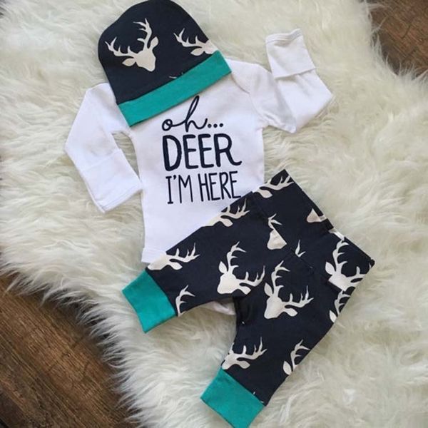 2020 spring ins new baby sleeve jumpsuit body pants pants deer set romper + hat + trousers three-piece
2020 spring ins new baby sleeve jumpsuit body pants pants deer set romper + hat + trousers three-piece