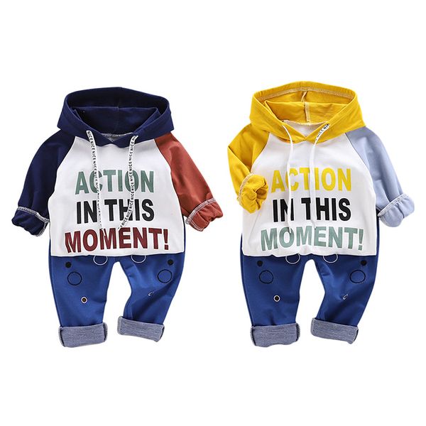 new cotton autumn baby boy girl long sleeve letter print hoodie sweatshirt trousers casual outfits hot, White
