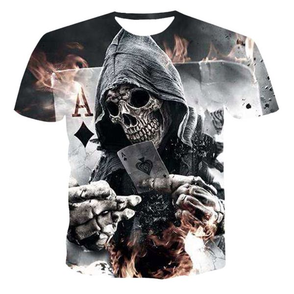 2020 summer new men's t-shirt 3d skull & poker fashion short-sleeved street round neck t-shirt casual, White;black
2020 summer new men's t-shirt 3d skull & poker fashion short-sleeved street round neck t-shirt casual, White;black