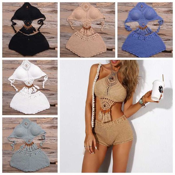 2020 new handmade crochet tassel crop + short bottom cover up women kintted casual beachwear swimwear cover ups, White;black
2020 new handmade crochet tassel crop + short bottom cover up women kintted casual beachwear swimwear cover ups, White;black