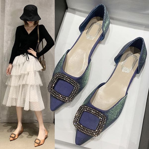 2020 new spring and summer women's flat shoes color matching gradient color rhinestone square buckle baotou all-match hollow sin, Black
2020 new spring and summer women's flat shoes color matching gradient color rhinestone square buckle baotou all-match hollow sin, Black