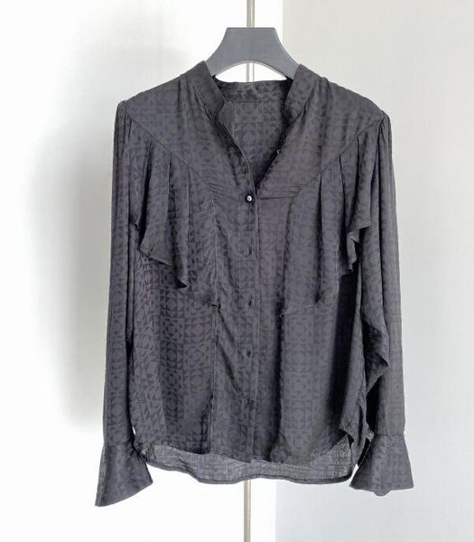 women's blouses & shirts 2021 summer geo black beige woman blouse jacquard viscose ruffled back front buttons long sleeves cuffs fashio, White
women's blouses & shirts 2021 summer geo black beige woman blouse jacquard viscose ruffled back front buttons long sleeves cuffs fashio, White