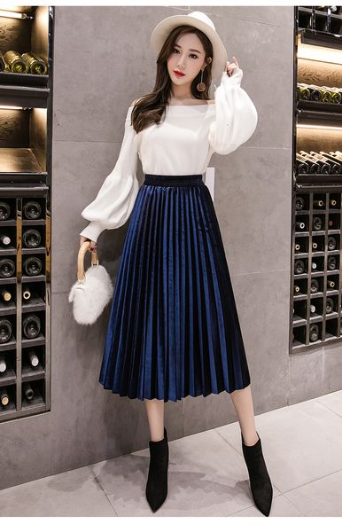 velvet skirt skinny large swing long pleated women skirts autumn winter plus size faldas saia female jupe, Black
velvet skirt skinny large swing long pleated women skirts autumn winter plus size faldas saia female jupe, Black