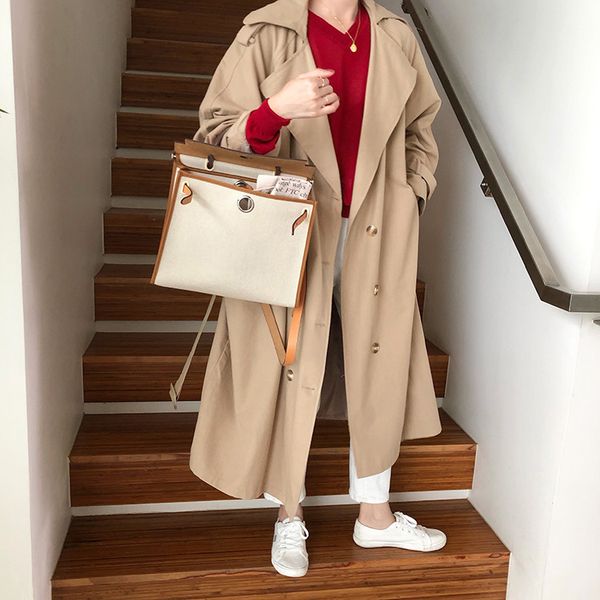 women coats korean double-breasted trench coat women autumn long sleeve turn down collar long coats ladies fashion windbreaker, Tan;black
women coats korean double-breasted trench coat women autumn long sleeve turn down collar long coats ladies fashion windbreaker, Tan;black