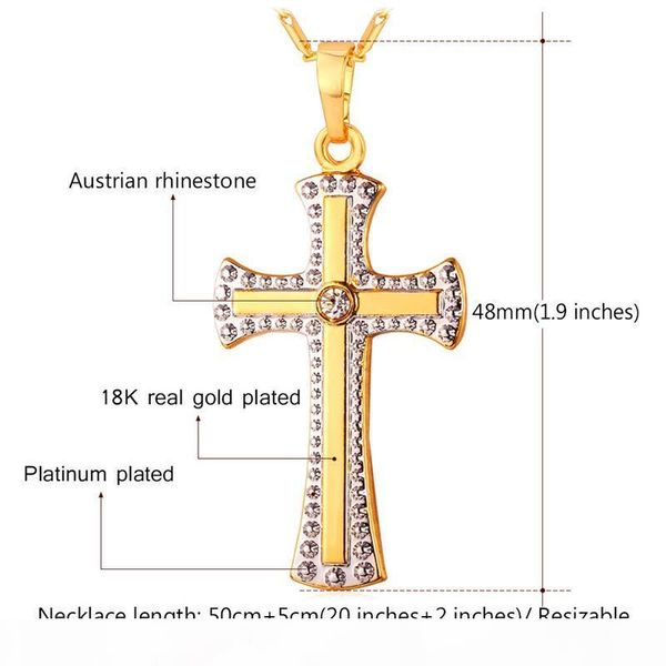 cross jewelry platinum gold plated rhinestone necklace for women two-tone gold plated cross necklace pendant, Silver
cross jewelry platinum gold plated rhinestone necklace for women two-tone gold plated cross necklace pendant, Silver