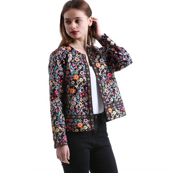 2019 spring and autumn new women's round neck floral small coat jacket short long sleeve cardigan women's jacket, Black;brown
2019 spring and autumn new women's round neck floral small coat jacket short long sleeve cardigan women's jacket, Black;brown