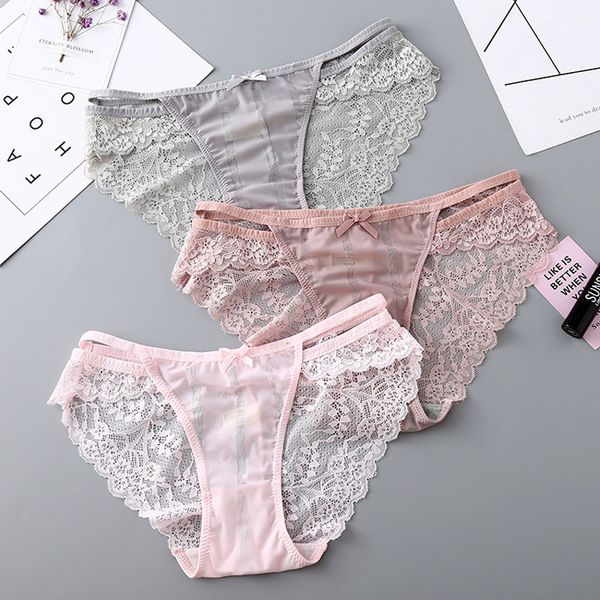 3pcs/set lace panties transparent bragas mujer women's soft briefs bow panty underwear nylon silk for ladies, Black;pink
3pcs/set lace panties transparent bragas mujer women's soft briefs bow panty underwear nylon silk for ladies, Black;pink