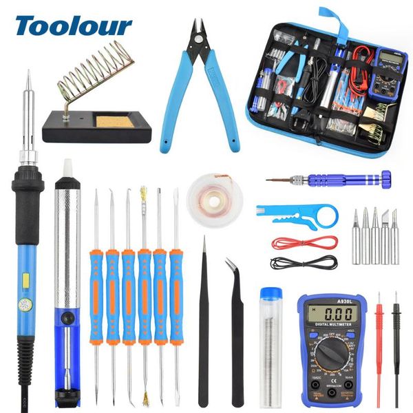 toolour eu/us 60w adjusting temp electric soldering iron kit backlit digital multimeter solder assist set welding repair tools
toolour eu/us 60w adjusting temp electric soldering iron kit backlit digital multimeter solder assist set welding repair tools