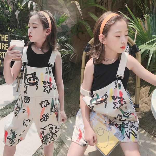 85zze 2020 new style girls female middle and large children summer children's belt watercolor pants female foreign style cartoon waterc, Blue
85zze 2020 new style girls female middle and large children summer children's belt watercolor pants female foreign style cartoon waterc, Blue