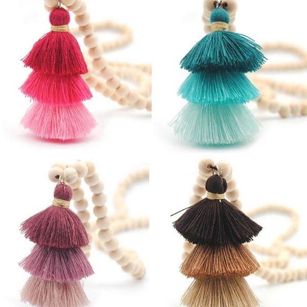 15 colors option sandal wood beads long chain 3 layers cotton tassel pendant necklaces for women gift perfect outfit, Silver
15 colors option sandal wood beads long chain 3 layers cotton tassel pendant necklaces for women gift perfect outfit, Silver