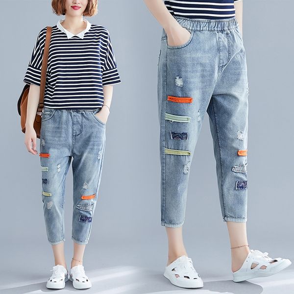 guangzhou new large size women's ing thin fashion casual cropped fat mm denim capri cloth cloth pants women 2020, Blue
guangzhou new large size women's ing thin fashion casual cropped fat mm denim capri cloth cloth pants women 2020, Blue