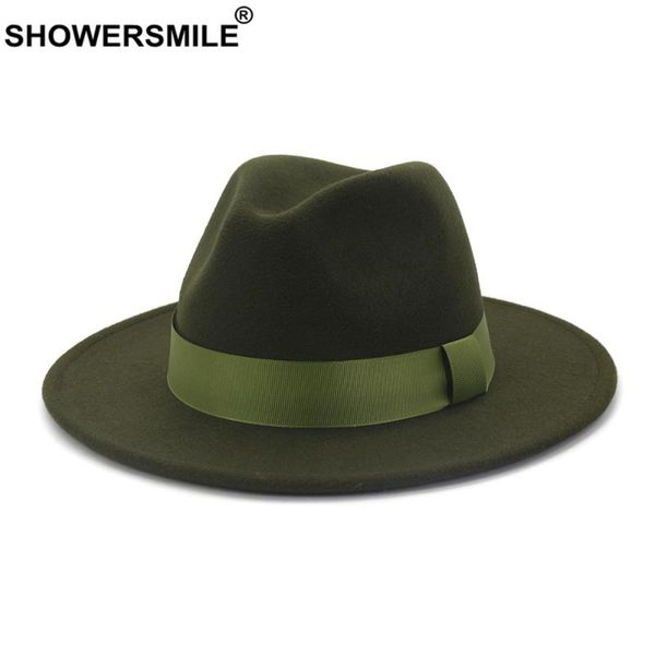 showersmile army green wool felt jazz fedora hats men women wide brim sombrero british style trilby formal panama cap dress hat, Blue;gray
showersmile army green wool felt jazz fedora hats men women wide brim sombrero british style trilby formal panama cap dress hat, Blue;gray