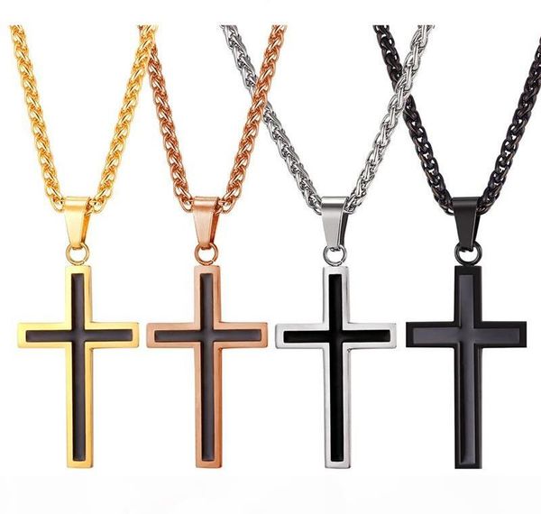 men's classic stainless steel mens chains 18k real gold plated vintage latin christian cross pendants necklaces, Silver
men's classic stainless steel mens chains 18k real gold plated vintage latin christian cross pendants necklaces, Silver