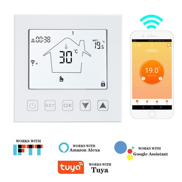 wifi thermostat 16a smart touch temperature controller electric floor heating thermostat tuya app remote control
wifi thermostat 16a smart touch temperature controller electric floor heating thermostat tuya app remote control