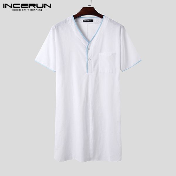 men's sleepwear incerun mens leisure sleep robes fashion short sleeve v neck solid color bathrobes loose nightgown homewear plus size, Black;brown
men's sleepwear incerun mens leisure sleep robes fashion short sleeve v neck solid color bathrobes loose nightgown homewear plus size, Black;brown