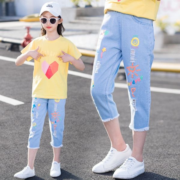 girls' 2020 new clothes loose and jeans children's wear jeans capri medium and large children's medium pants thin pants fashi, Blue
girls' 2020 new clothes loose and jeans children's wear jeans capri medium and large children's medium pants thin pants fashi, Blue