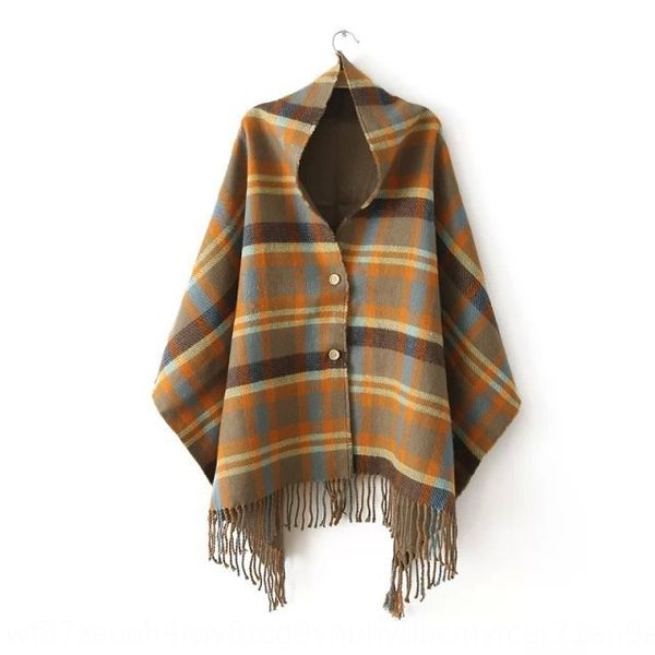 women's cloak button scarf shawl season dual-purpose thickened tassel plaid button scarf cashmere imitation, Blue;gray
women's cloak button scarf shawl season dual-purpose thickened tassel plaid button scarf cashmere imitation, Blue;gray
