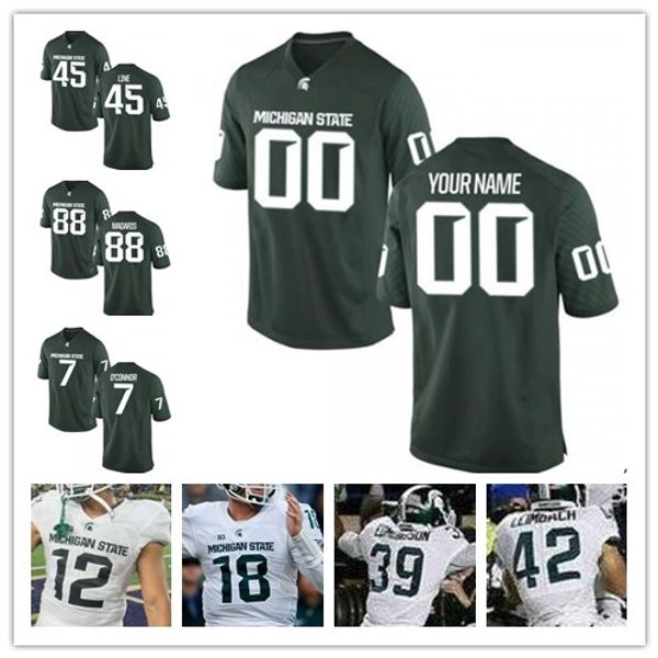 Custom Michigan State Spartans 24 LeVeon Bell 35 Joe Bachie Jr 22 Josiah Scott 8 Kirk Cousins NCAA College Football Jerseys white green
Custom Michigan State Spartans 24 LeVeon Bell 35 Joe Bachie Jr 22 Josiah Scott 8 Kirk Cousins NCAA College Football Jerseys white green